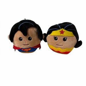 Hallmark Fluffballs Plush Bundle DC Superheroes Wonder Woman Superman Toy Lot